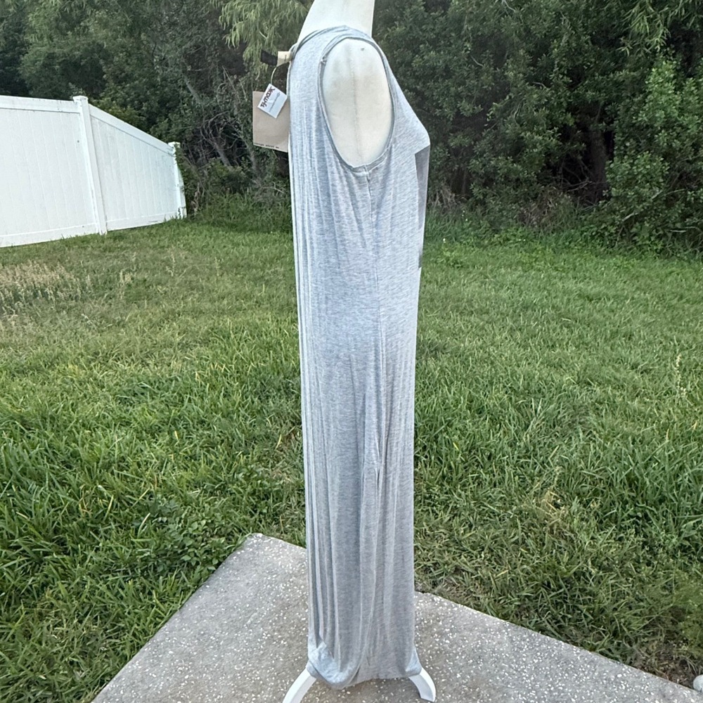 Vacation Travel Maxi Dress Women XL Gray Sleeveless Casual Lounge Dress - Picture 6 of 8